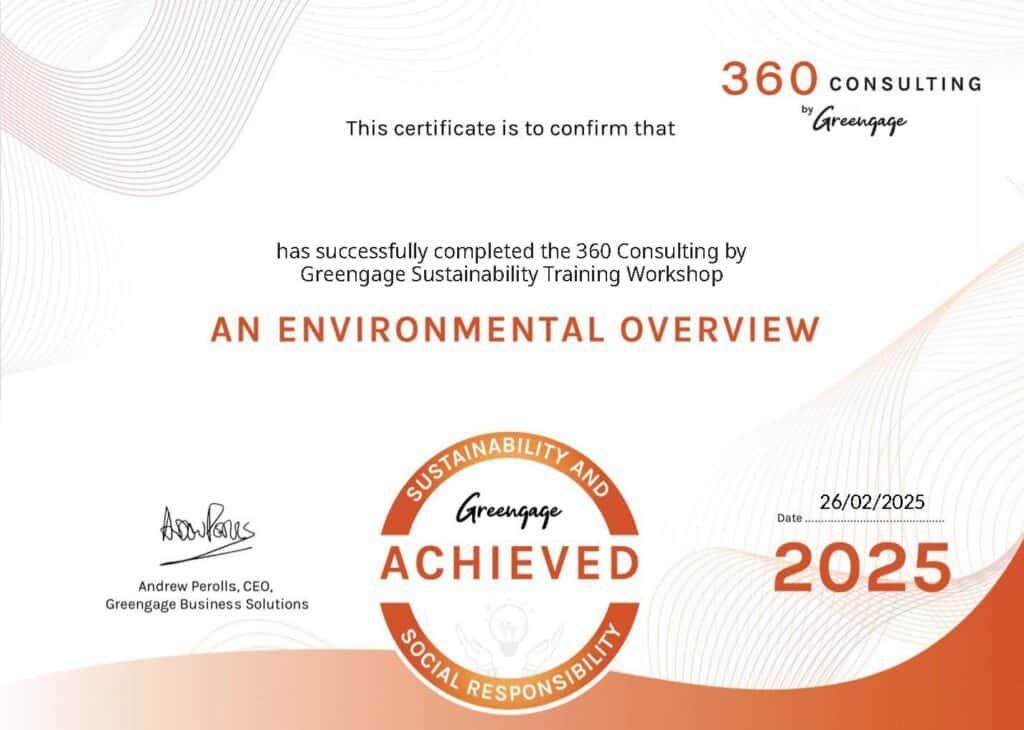 Training certificate