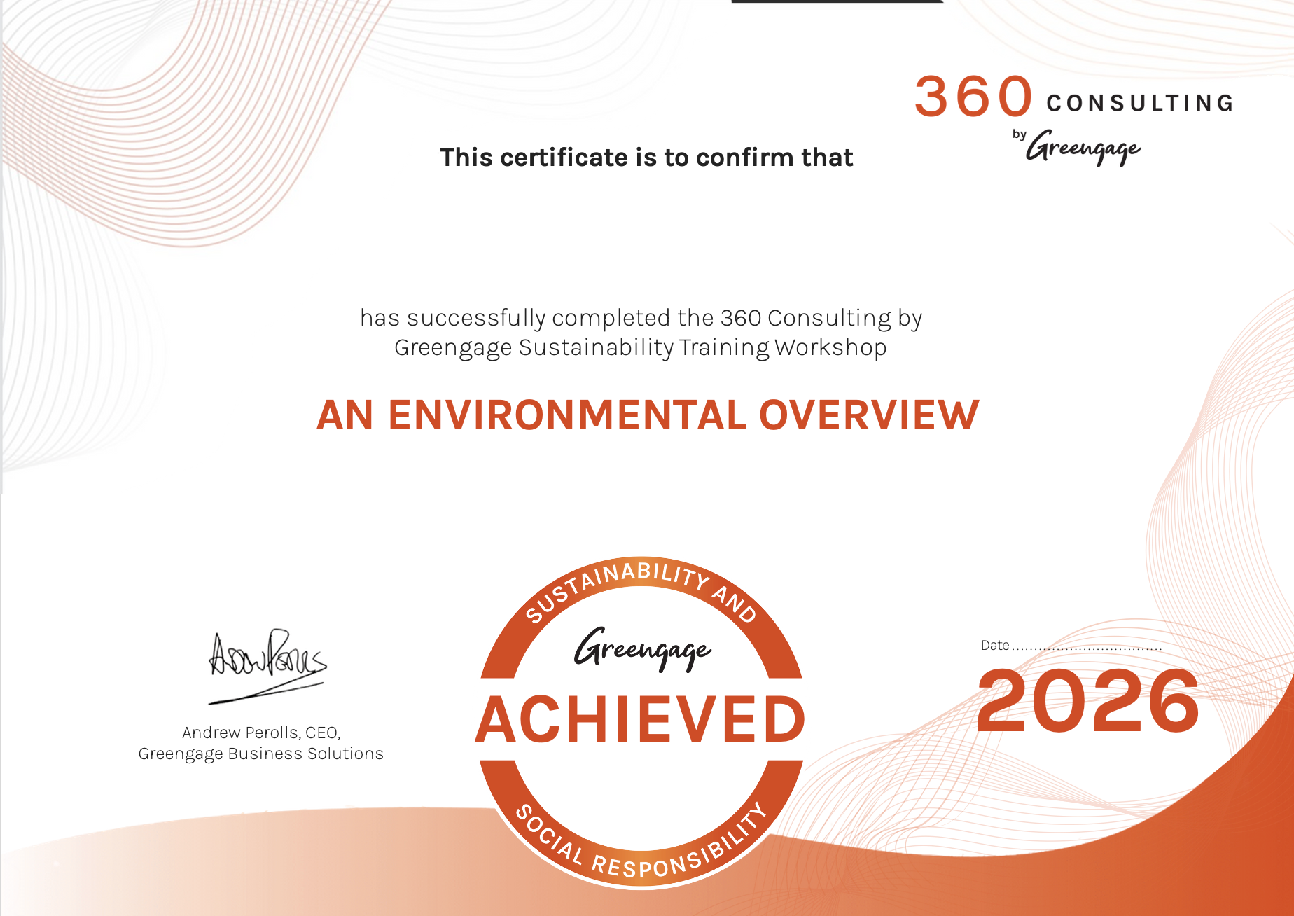 Training certificate